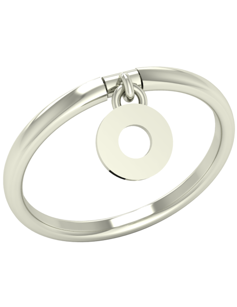 PIERŚCIONEK Z RUCHOMĄ ZAWIESZKĄ KÓŁKO Z DZIURKĄ ZE SREBRA PR. 925