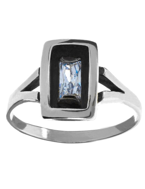 SREBRNY PIERŚCIONEK PROSTOKĄT OKSYDOWANY PR. 925