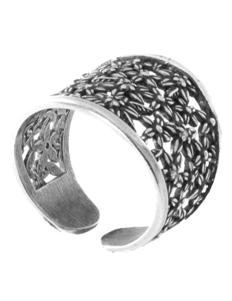 SREBRNY PIERŚCIONEK KWIATY Z CYRKONIAMI PR. 925