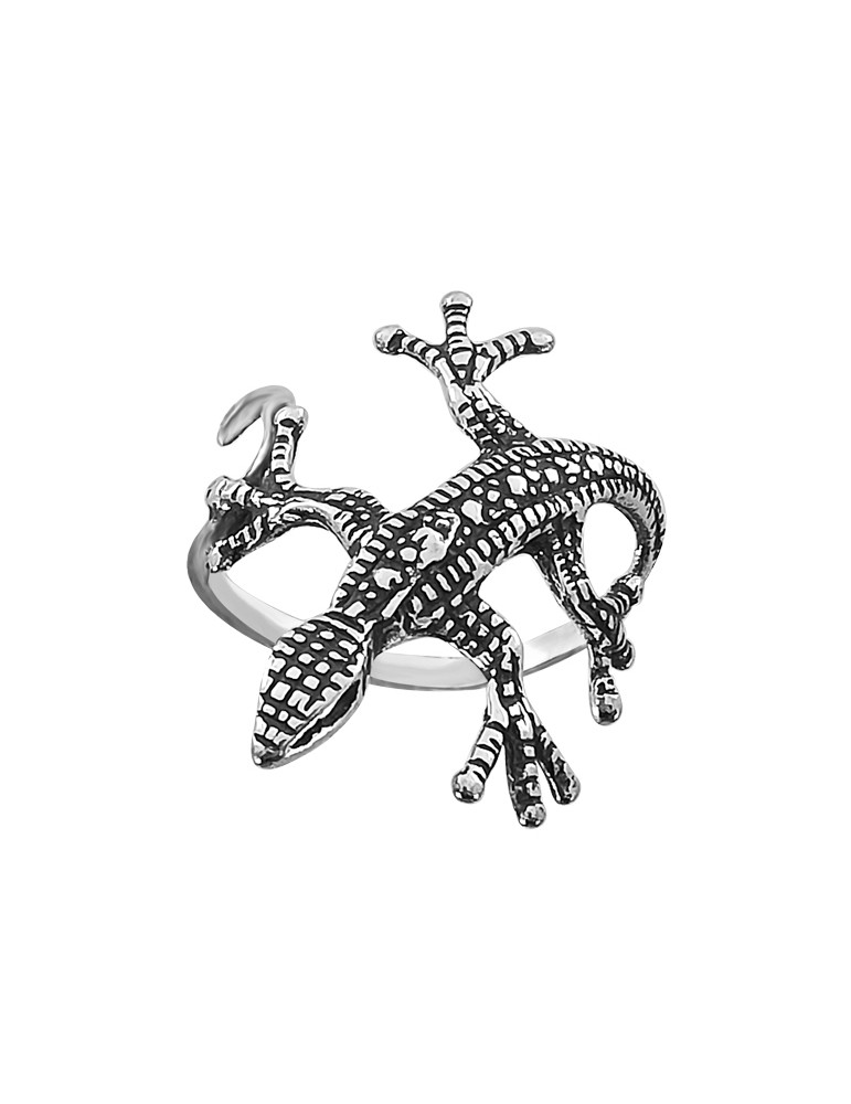 SREBRNY PIERŚCIONEK GEKON JASZCZURKA PR. 925