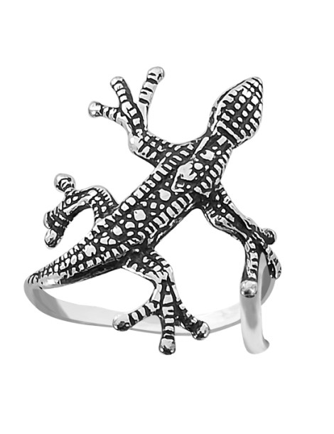 SREBRNY PIERŚCIONEK GEKON JASZCZURKA PR. 925