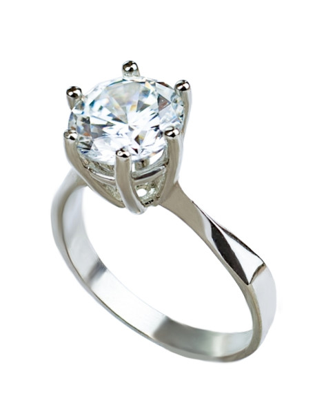 KLASYCZNY PIERŚCIONEK ZE SREBRA Z CYRKONIĄ IMPONUJĄCY