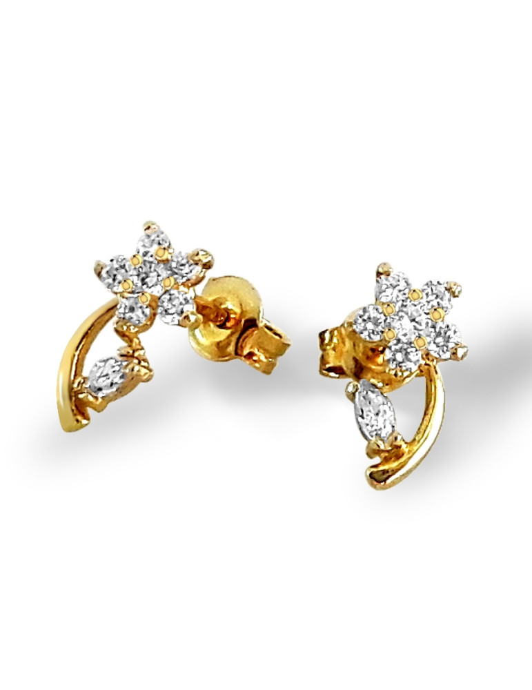 Kolczyki KWIATKI ze złota próby 585 na sztyft