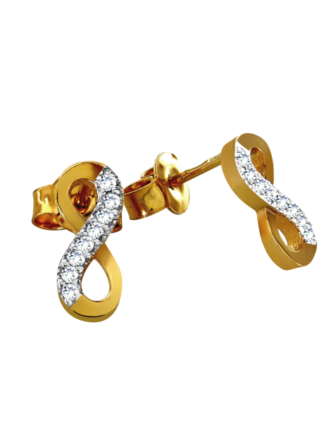 Kolczyki ZNAK NIESKOŃCZONOŚCI ze złota próby 585 INFINITY