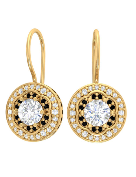 ZŁOTE KOLCZYKI KÓŁKA Z CYRKONIAMI PR. 585