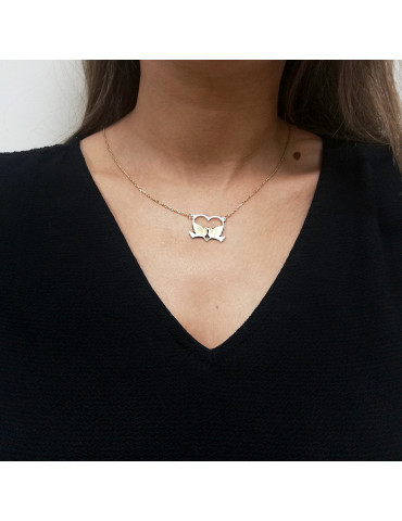 ZŁOTY WISIOREK SERCE Z GOŁĄBKAMI DLA ZAKOCHANYCH PR. 585