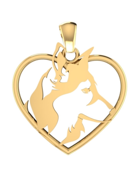 ZŁOTY WISIOREK SERCE Z PSEM PR. 585 SERDUSZKO PIES