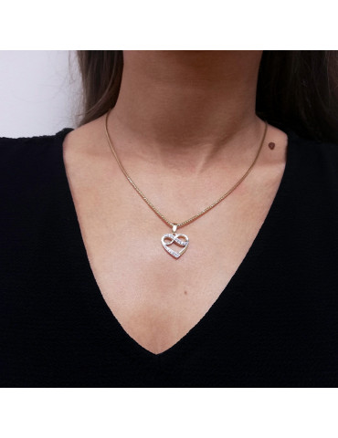 ZŁOTY WISIOREK SERCE ZNAK NIESKOŃCZONOŚCI INFINITY PR. 585