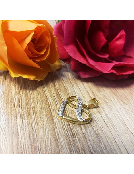 ZŁOTY WISIOREK SERCE ZNAK NIESKOŃCZONOŚCI INFINITY PR. 585