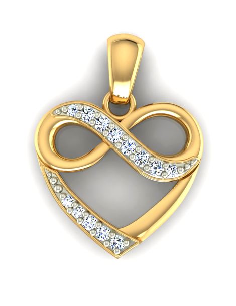 ZŁOTY WISIOREK SERCE ZNAK NIESKOŃCZONOŚCI INFINITY PR. 585
