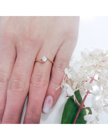 ZŁOTY PIERŚCIONEK ZARĘCZYNOWY PR. 585