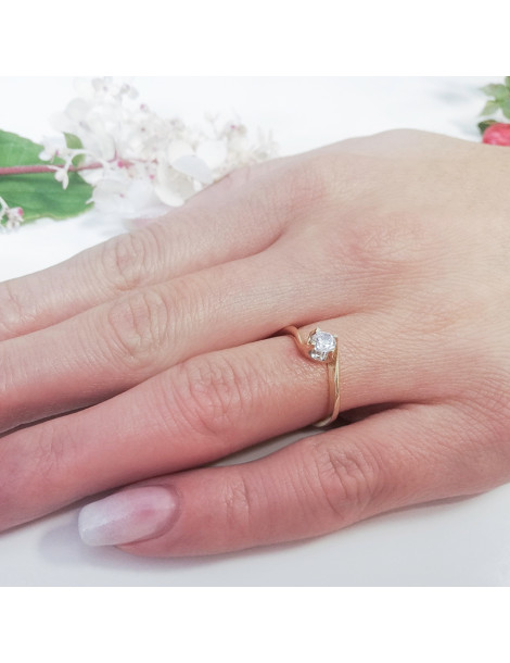 ZŁOTY PIERŚCIONEK ZARĘCZYNOWY PR. 585