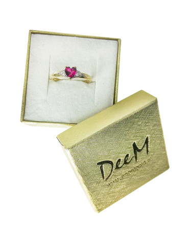 ZŁOTY PIERŚCIONEK ZARĘCZYNOWY SERCE RUBIN PR. 333