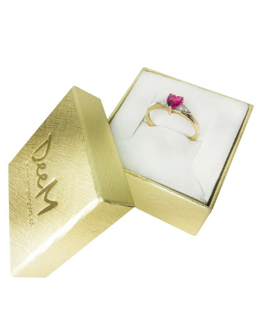 ZŁOTY PIERŚCIONEK ZARĘCZYNOWY SERCE RUBIN PR. 333