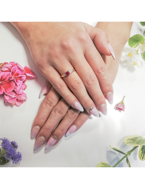 ZŁOTY PIERŚCIONEK ZARĘCZYNOWY SERCE RUBIN PR. 333