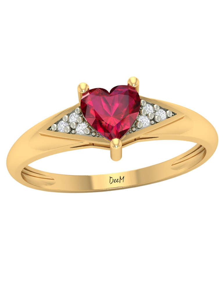 ZŁOTY PIERŚCIONEK ZARĘCZYNOWY SERCE RUBIN PR. 333