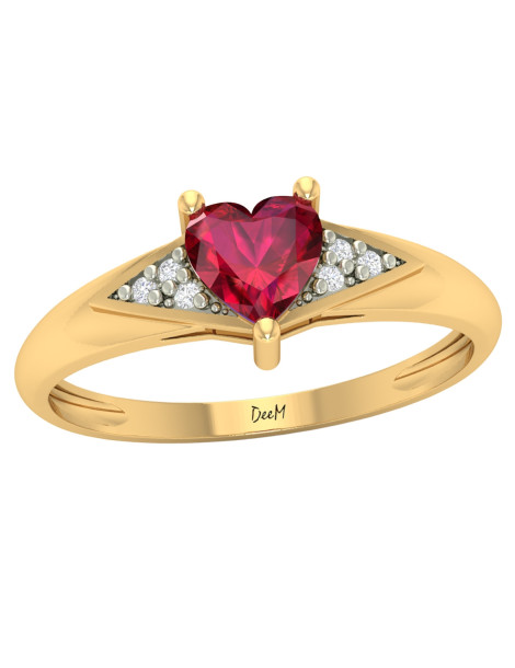 ZŁOTY PIERŚCIONEK ZARĘCZYNOWY SERCE RUBIN PR. 333