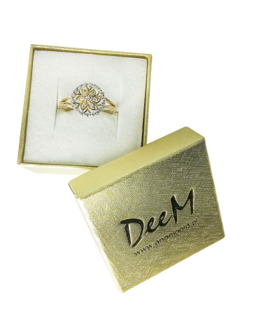 OKRĄGŁY PIERŚCIONEK Z CYRKONIAMI ZE ZŁOTA 585