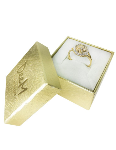 OKRĄGŁY PIERŚCIONEK Z CYRKONIAMI ZE ZŁOTA 585