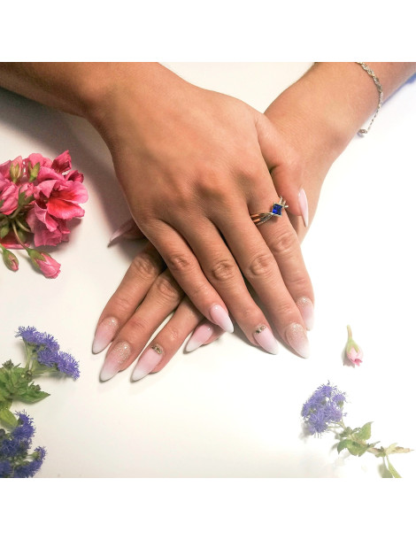 ZŁOTY PIERŚCIONEK ZARĘCZYNOWY Z SZAFIREM PR. 585