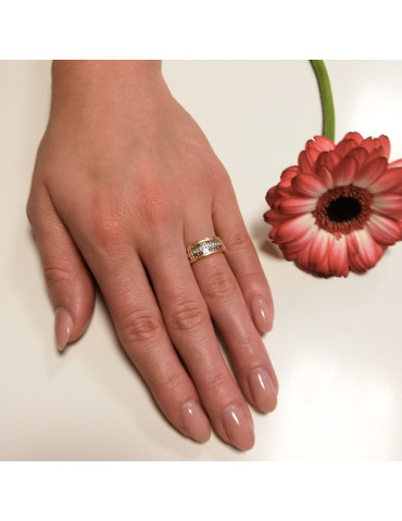 ZŁOTY AŻUROWY PIERŚCIONEK Z GRECKIM WZOREM PR. 333