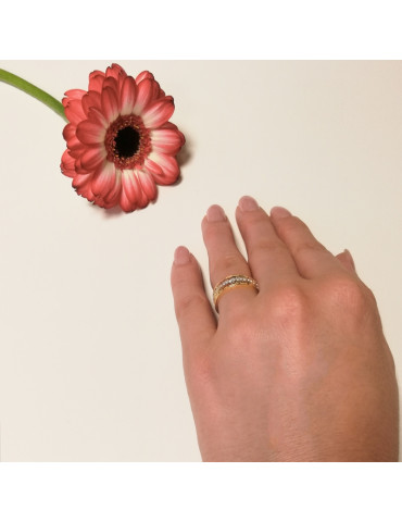 ZŁOTY AŻUROWY PIERŚCIONEK Z GRECKIM WZOREM PR. 333