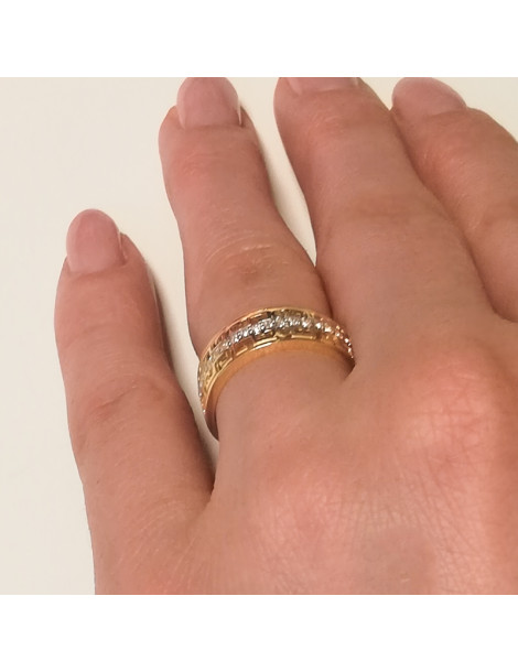 ZŁOTY AŻUROWY PIERŚCIONEK Z GRECKIM WZOREM PR. 333