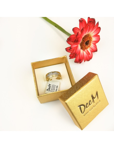 ZŁOTY AŻUROWY PIERŚCIONEK Z GRECKIM WZOREM PR. 333