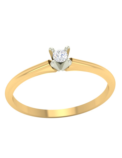KLASYCZNY PIERŚCIONEK ZARĘCZYNOWY ZE ZŁOTA PR. 585 Z CYRKONIĄ
