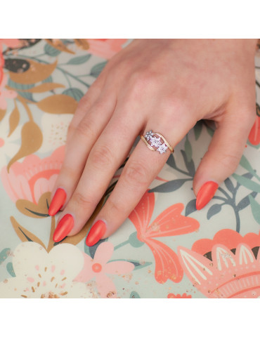 ZŁOTY PIERŚCIONEK KWIATKI PR. 585