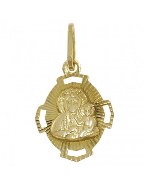 ZŁOTY MEDALIK DIAMENTOWANY Z MATKĄ BOSKĄ CZĘSTOCHOWSKĄ PR. 333 + GRAWER GRATIS!