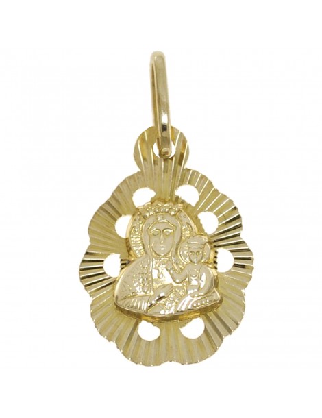 ZŁOTY MEDALIK DIAMENTOWANY Z MATKĄ BOSKĄ CZĘSTOCHOWSKĄ PR. 333 + GRAWER GRATIS!