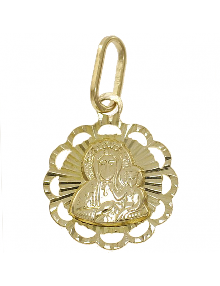 ZŁOTY MEDALIK DIAMENTOWANY Z MATKĄ BOSKĄ CZĘSTOCHOWSKĄ PR. 333 + GRAWER GRATIS!