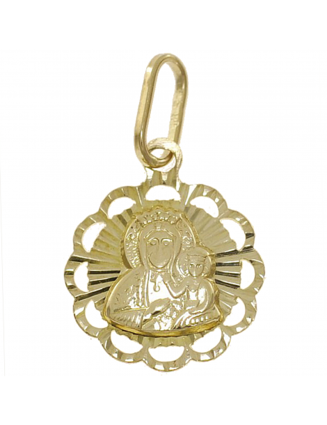 ZŁOTY MEDALIK DIAMENTOWANY Z MATKĄ BOSKĄ CZĘSTOCHOWSKĄ PR. 333 + GRAWER GRATIS!