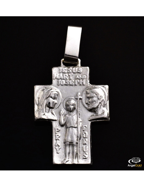 SREBRNY KRZYŻ DUŻY Z ŚWIĘTYM KRZYSZTOFEM PR. 925