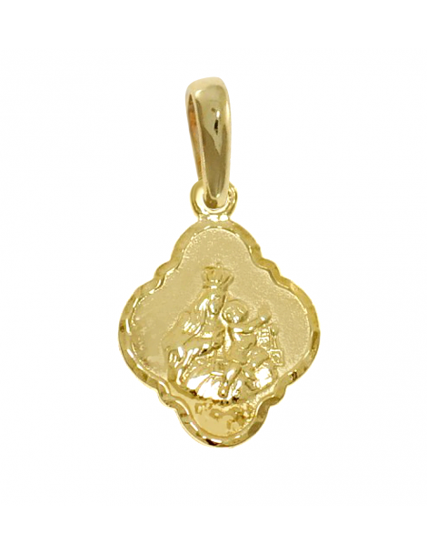 ZŁOTY MEDALIK DWUSTRONNY SZKAPLERZ Z MATKĄ BOSKĄ I JEZUSEM PR. 333