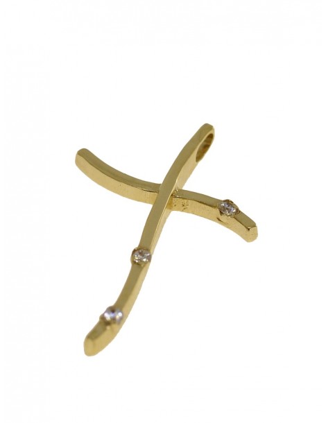 ZŁOTY KRZYŻ OZDOBNY Z CYRKONIAMI PR. 585