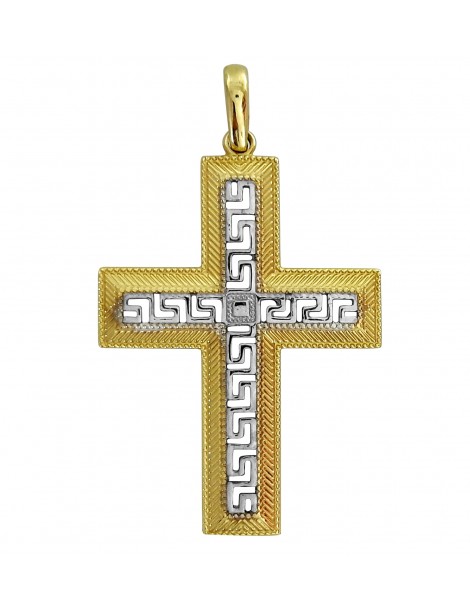 ZŁOTY KRZYŻ OZDOBNY WZÓR GRECKI PR. 585