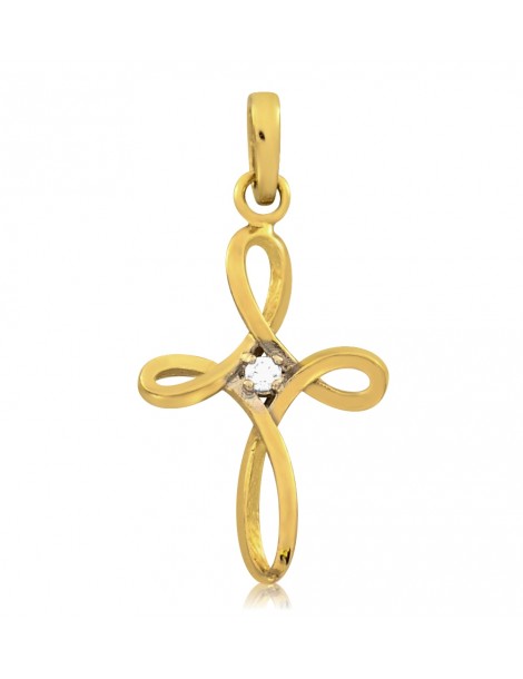 ZŁOTY KRZYŻYK OZDOBNY Z CYRKONIĄ PR. 333