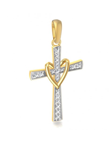 ZŁOTY KRZYŻYK OZDOBNY Z CYRKONIAMI PR. 333