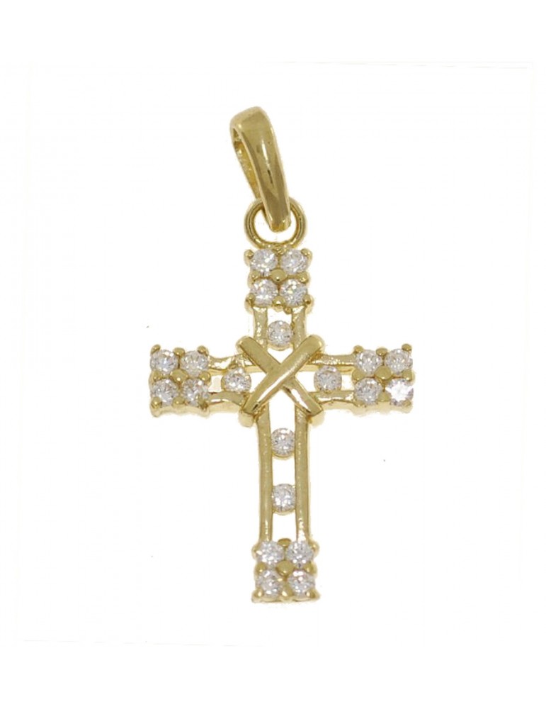 ZŁOTY KRZYŻYK OZDOBNY Z CYRKONIAMI PR. 333