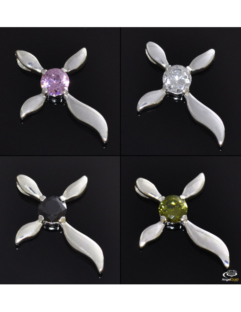 SREBRNY KRZYŻYK OZDOBNY Z CYRKONIĄ PR. 925 - RÓŻNE KOLORY