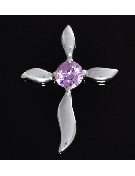 SREBRNY KRZYŻYK OZDOBNY Z CYRKONIĄ PR. 925 - RÓŻNE KOLORY