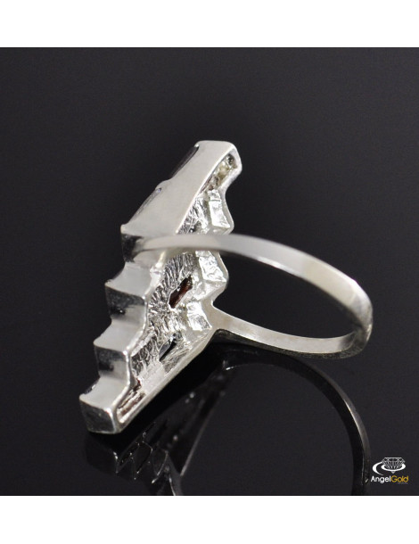 SREBRNY PIERŚCIONEK Z CYRKONIAMI PR. 925 PROSTOKĄTY