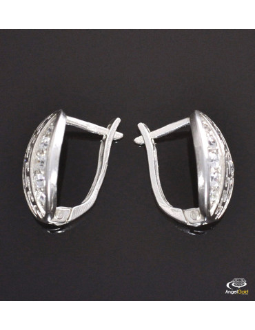 SREBRNE KOLCZYKI WZÓR GRECKI ZAPIĘCIA ANGIELSKIE PR. 925