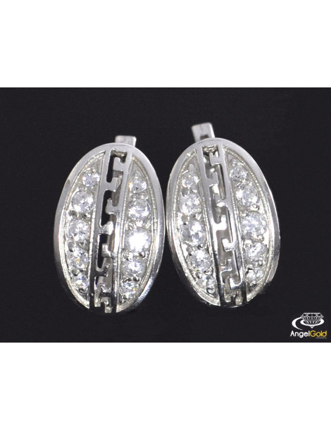 SREBRNE KOLCZYKI WZÓR GRECKI ZAPIĘCIA ANGIELSKIE PR. 925