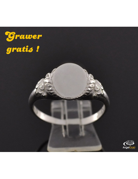 SREBRNY SYGNET Z ORNAMENTAMI BOCZNYMI + GRAWER GRATIS!
