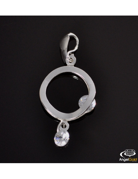 SREBRNY WISIOREK KÓŁKO Z CYRKONIAMI PR. 925