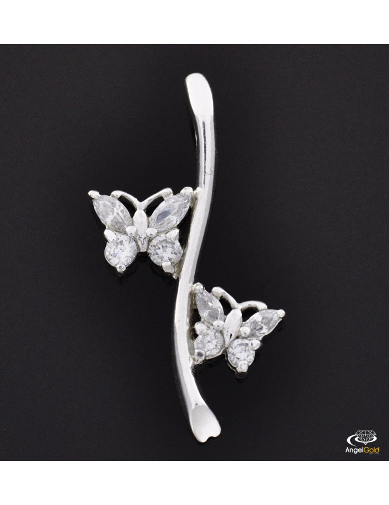 SREBRNY WISIOREK MOTYLKI Z CYRKONIAMI PR. 925