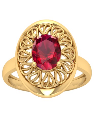 ZŁOTY PIERŚCIONEK Z RUBINEM...